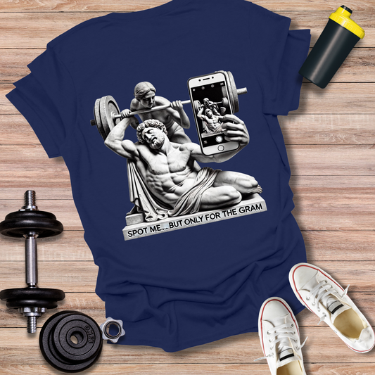 StoicLift Unisex Softstyle T-Shirt – "Spot me... but only for the gram."