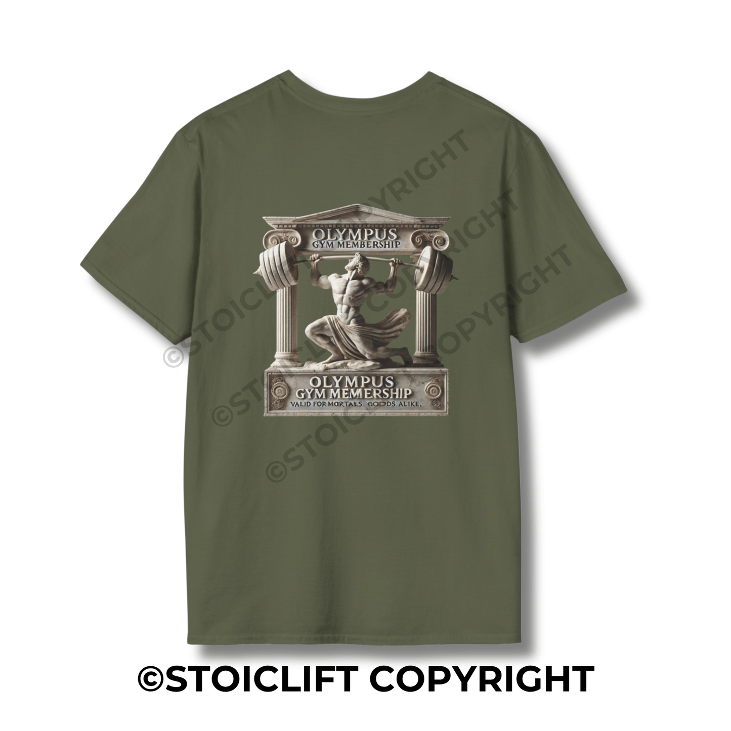 StoicLift Unisex Softstyle T-Shirt – "Olympus Gym Membership."
