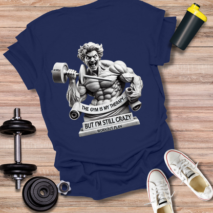 StoicLift Unisex Softstyle T-Shirt – "The gym is my therapy, but I'm still crazy. "