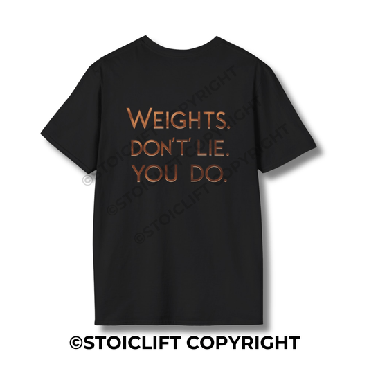 StoicLift Unisex Softstyle T-Shirt – "Weights don't lie, You do."