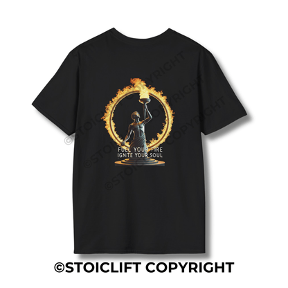 StoicLift Unisex Softstyle T-Shirt – "Fuel your fire, ignite your soul."