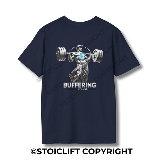 StoicLift Unisex Softstyle T-Shirt – "Buffering my gains."