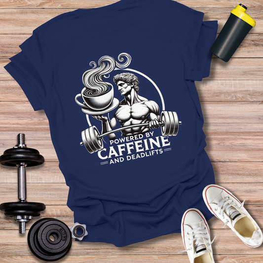 StoicLift Unisex Softstyle T-Shirt – "Powered by caffeine and deadlifts."