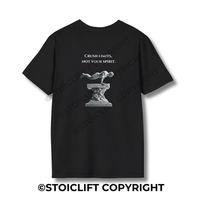 StoicLift Unisex Softstyle T-Shirt – "Crush limits, not your spirit."