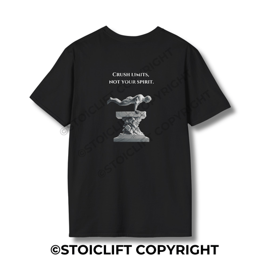 StoicLift Unisex Softstyle T-Shirt – "Crush limits, not your spirit."