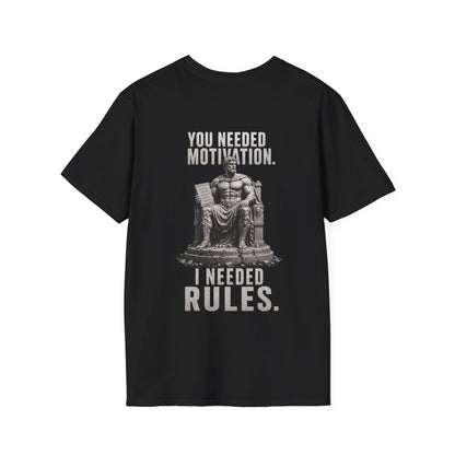 "Rules Over Motivation" – Regular Fit Tee