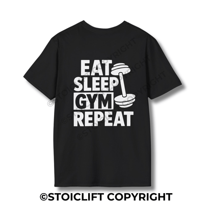 StoicLift Unisex Softstyle T-Shirt – "Eat,Sleep,Gym,Repeat"