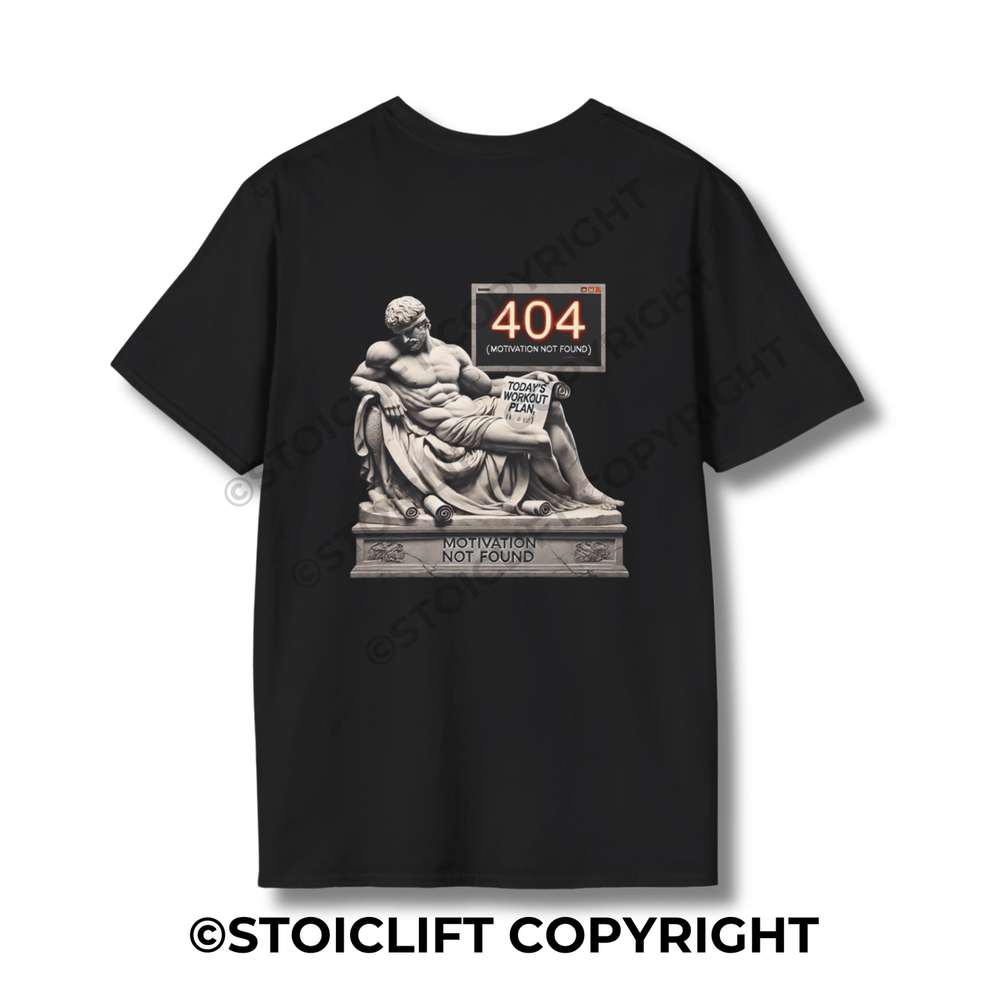 StoicLift Unisex Softstyle T-Shirt – "Motivation not found."