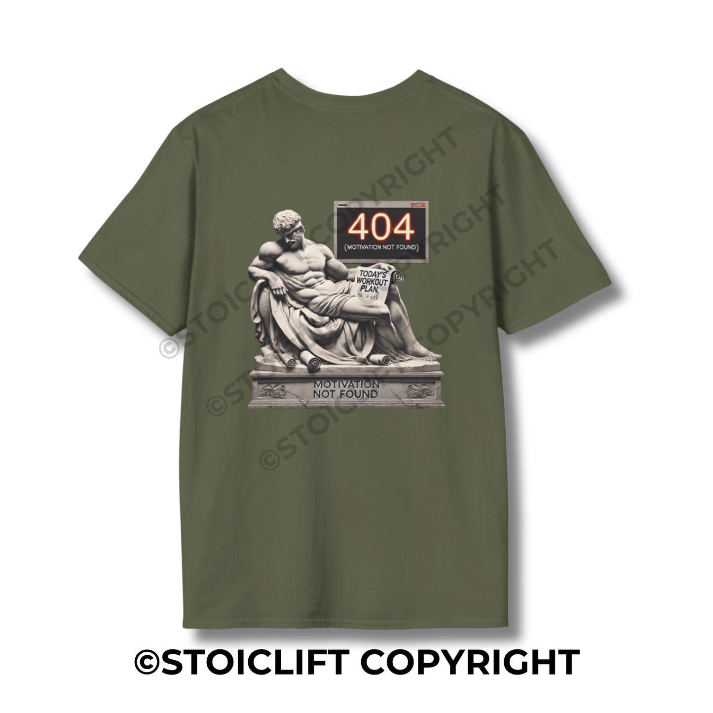 StoicLift Unisex Softstyle T-Shirt – "Motivation not found."