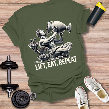 StoicLift Unisex Softstyle T-Shirt – "Lift, Eat, Repeat."