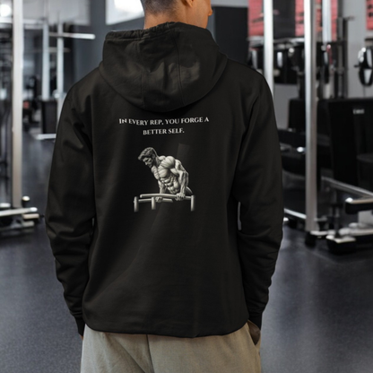 StoicLift Heavy Blend Hoodie - "In Every Rep, You Forge a Better Self"