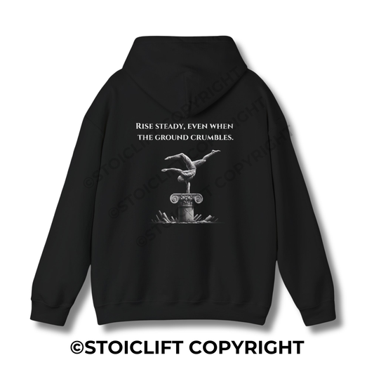 StoicLift Heavy Blend Hoodie - "Rise steady, even when the ground crumbles."