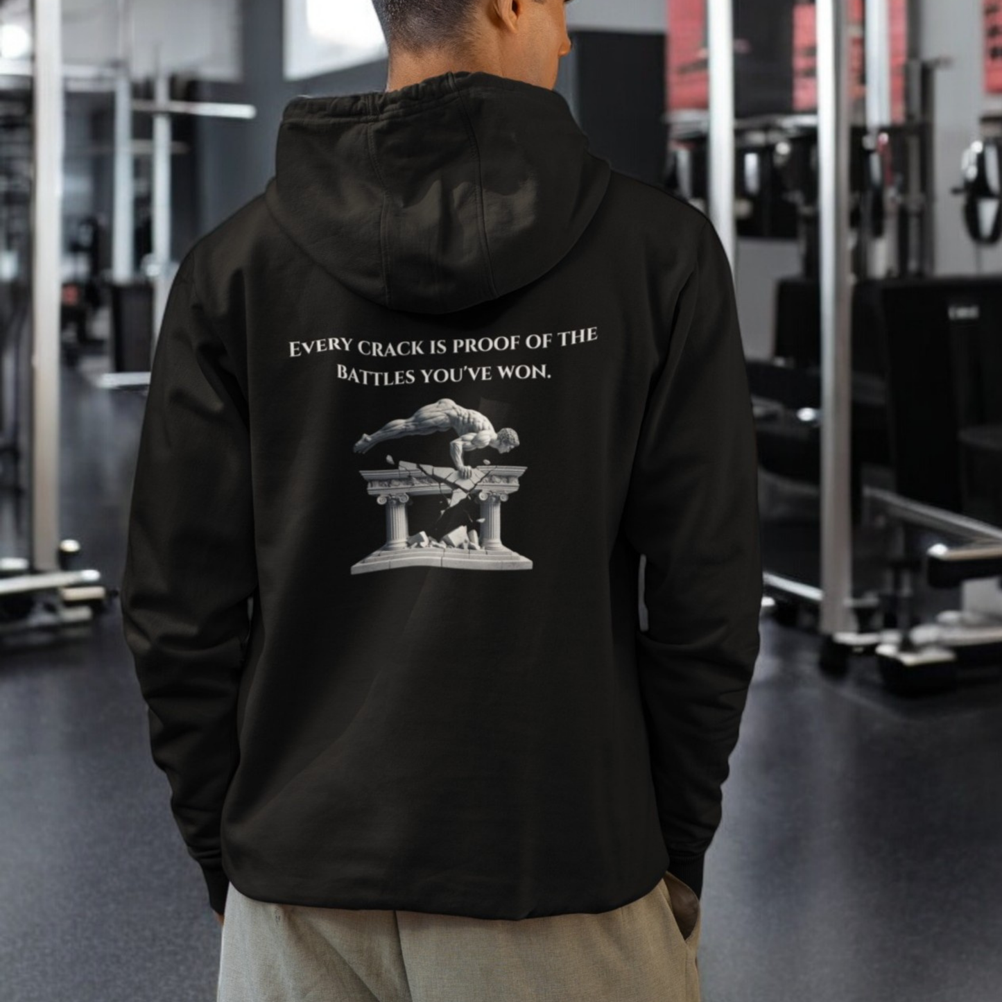 StoicLift Heavy Blend Hoodie - "Every crack is proof of the battles you've won"