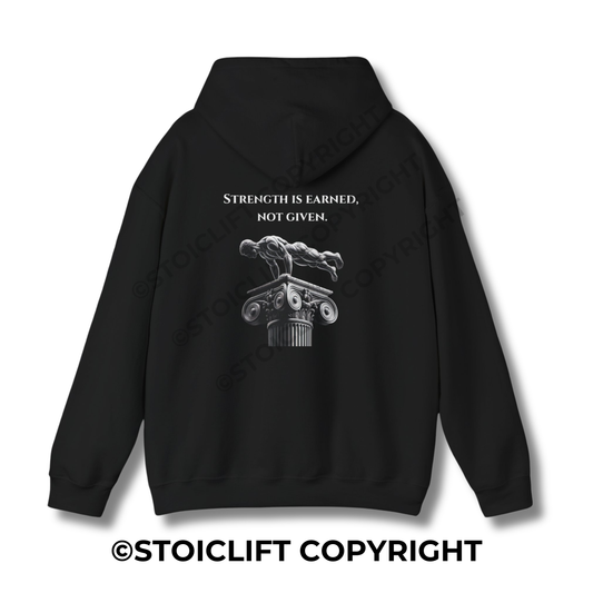 StoicLift Heavy Blend Hoodie - "Strength is Earned, Not Given"