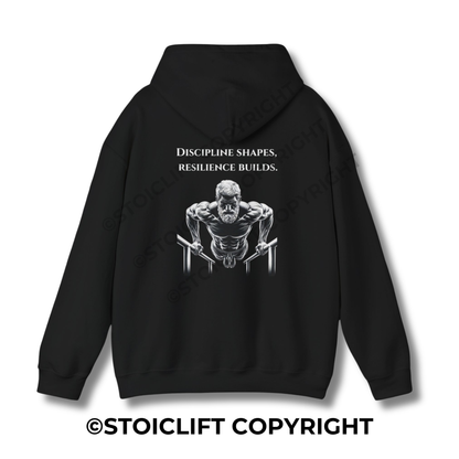 StoicLift Heavy Blend Hoodie - "Discipline Shapes, Resilience Builds"