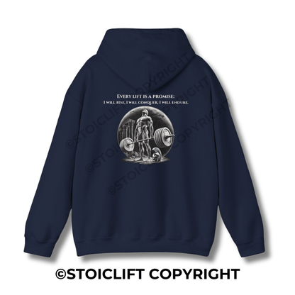 StoicLift Heavy Blend Hoodie - "Every lift is a promise: I will rise, I will conquer, I will endure."