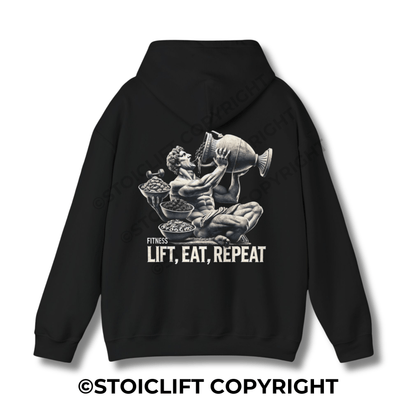 StoicLift Heavy Blend Hoodie - "Lift, Eat, Repeat."
