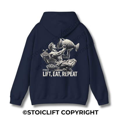 StoicLift Heavy Blend Hoodie - "Lift, Eat, Repeat."