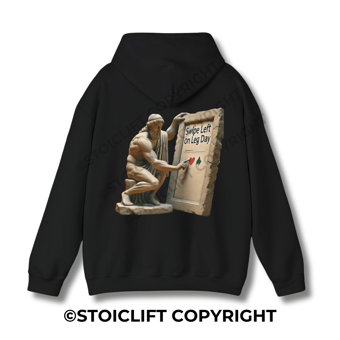 StoicLift Heavy Blend Hoodie - "Swipe left on leg day."