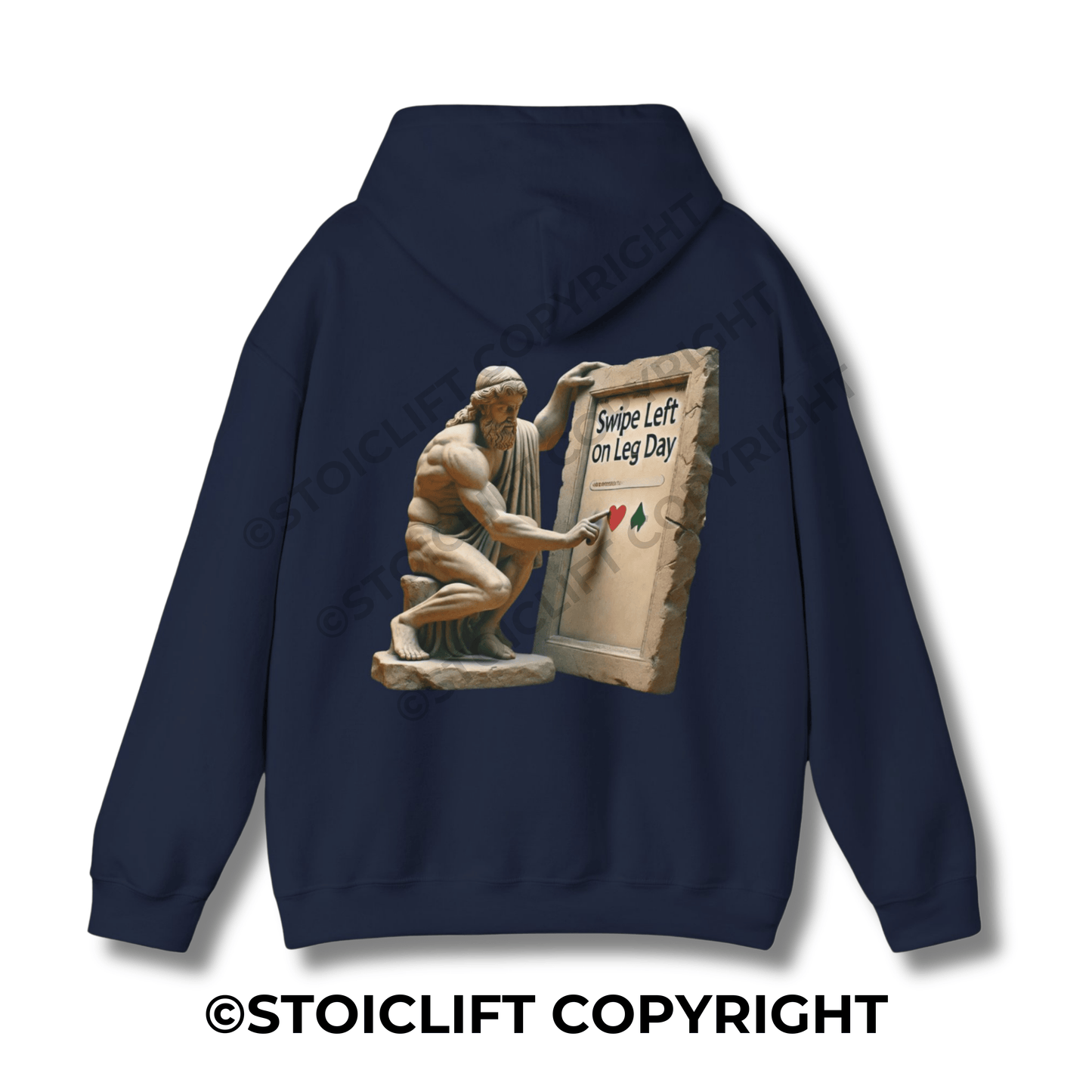 StoicLift Heavy Blend Hoodie - "Swipe left on leg day."