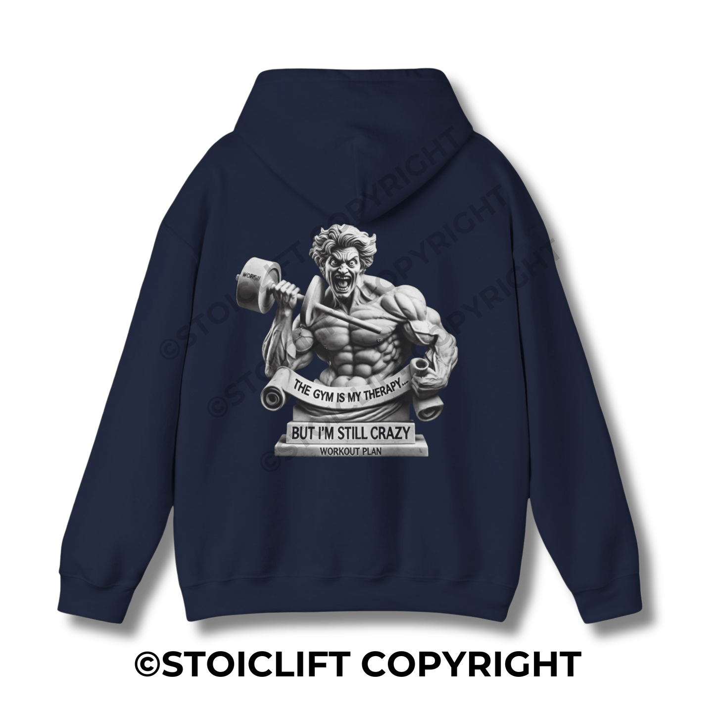 StoicLift Heavy Blend Hoodie - "The gym is my therapy, but I'm still crazy. "