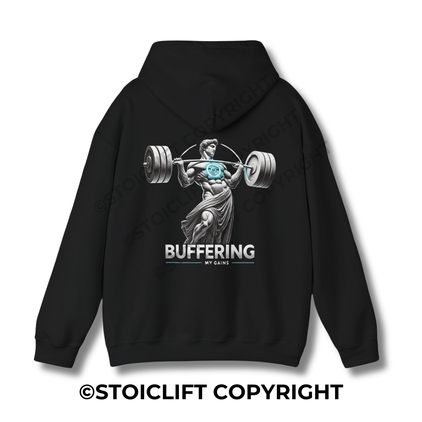 StoicLift Heavy Blend Hoodie - "Buffering my gains."