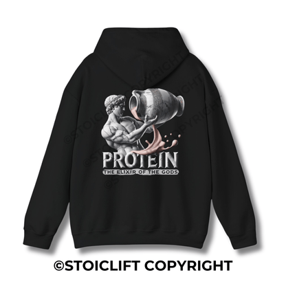 StoicLift Heavy Blend Hoodie - "PROTEIN. THE ELIXIR OF THE GODS."