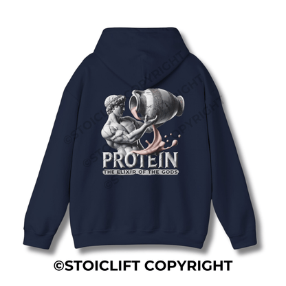 StoicLift Heavy Blend Hoodie - "PROTEIN. THE ELIXIR OF THE GODS."
