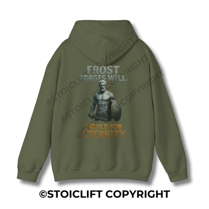 StoicLift Heavy Blend Hoodie - "Frost forges will. I build for eternity."