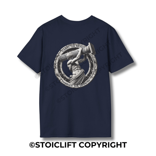 StoicLift Unisex Softstyle T-Shirt – "Carry the weight, embrace the growth."