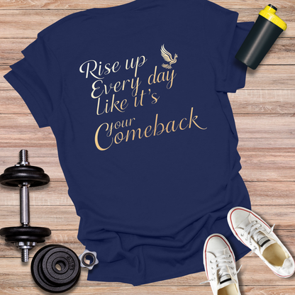 StoicLift Unisex Softstyle T-Shirt – "Rise up every day like it's your comeback."