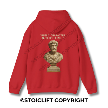 StoicLift Heavy Blend Hoodie - "BUILD CHARACTER. OUTLIVE TIME."