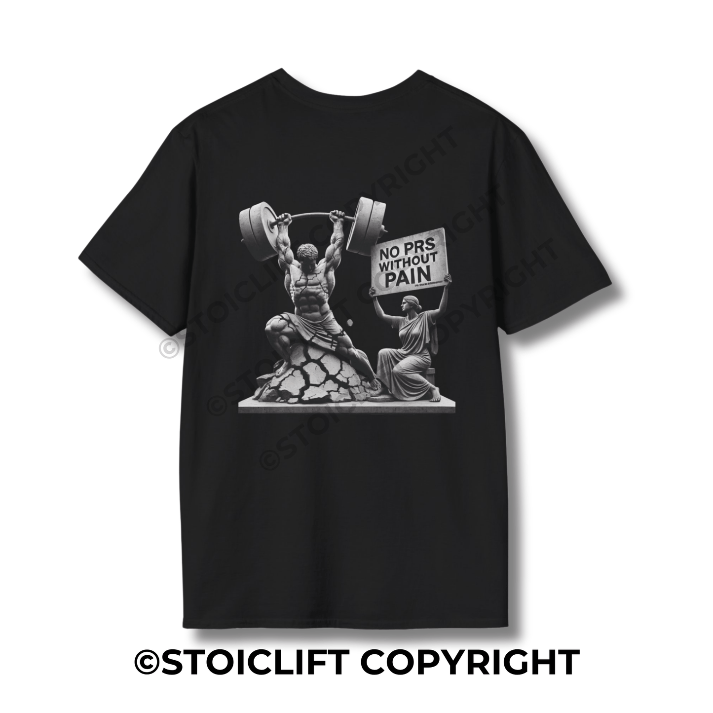 StoicLift Unisex Softstyle T-Shirt – "NO PRS WITHOUT PAIN."
