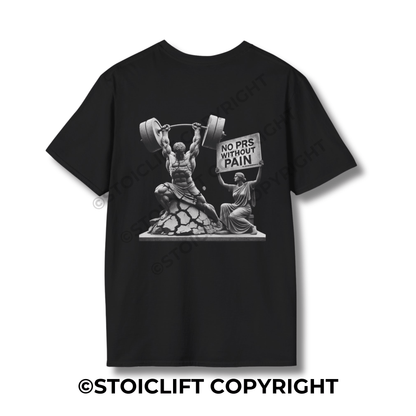 StoicLift Unisex Softstyle T-Shirt – "NO PRS WITHOUT PAIN."