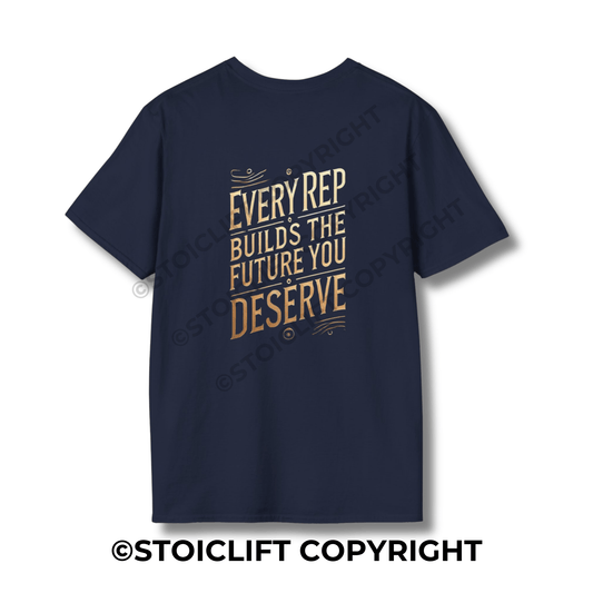 StoicLift Unisex Softstyle T-Shirt – "Every rep builds the future you deserve."