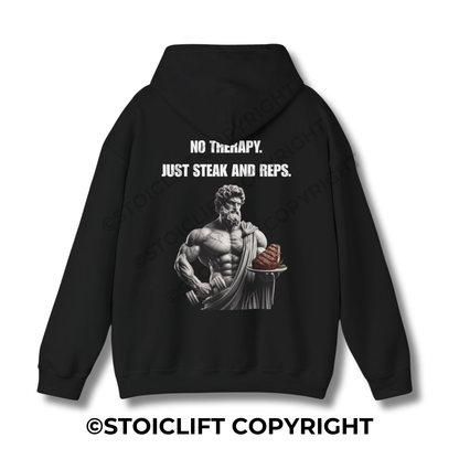 StoicLift Heavy Blend Hoodie - "No therapy. Just steak and reps."