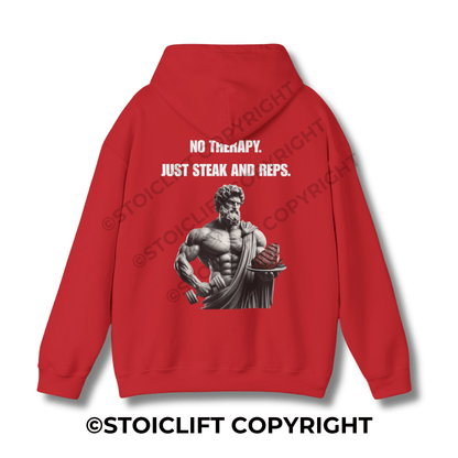 StoicLift Heavy Blend Hoodie - "No therapy. Just steak and reps."