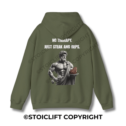 StoicLift Heavy Blend Hoodie - "No therapy. Just steak and reps."
