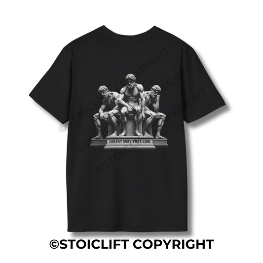 StoicLift Unisex Softstyle T-Shirt – "Leg day survivors club."