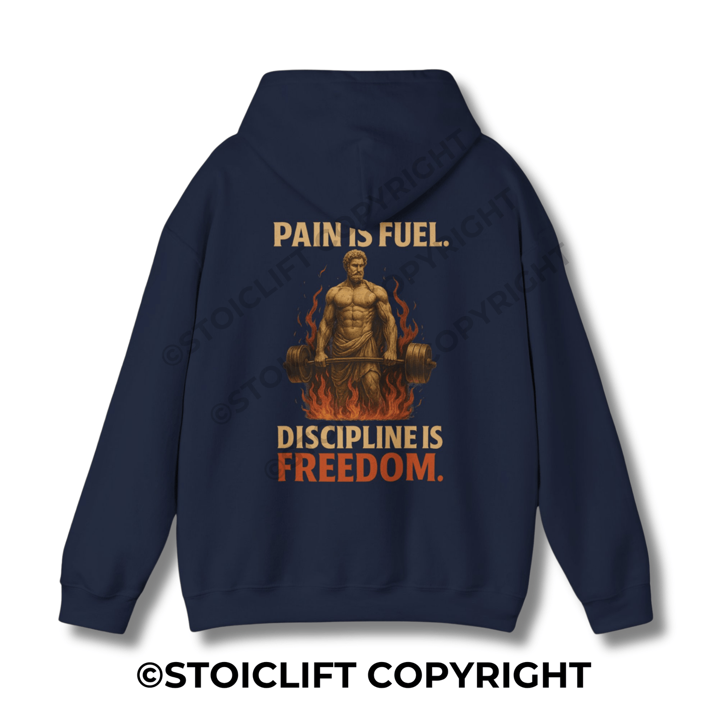 StoicLift Heavy Blend Hoodie - "Pain is fuel, discipline is freedom."