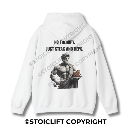 StoicLift Heavy Blend Hoodie - "No therapy. Just steak and reps."
