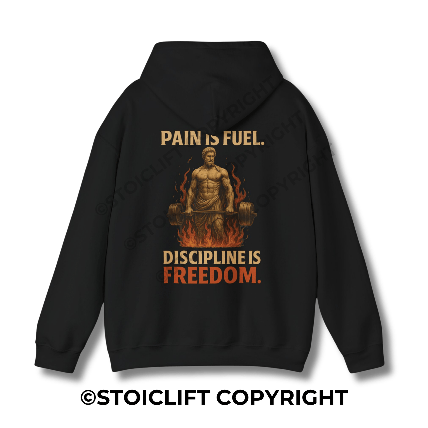 StoicLift Heavy Blend Hoodie - "Pain is fuel, discipline is freedom."