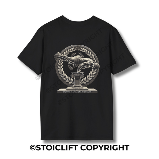 StoicLift Unisex Softstyle T-Shirt – "Balance is strength in disguise."