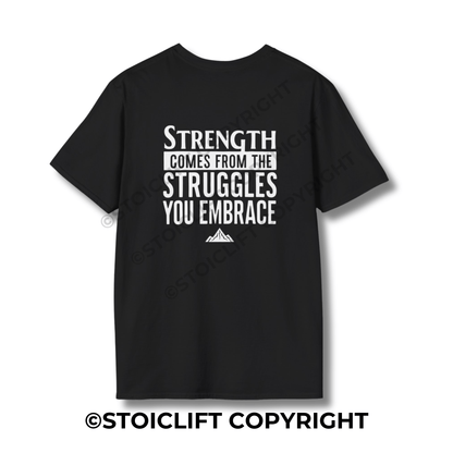 StoicLift Unisex Softstyle T-Shirt – "Strength comes from the struggles you embrace."