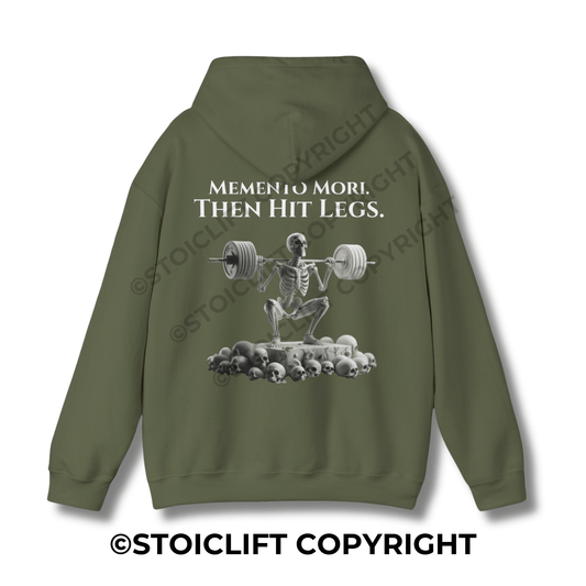 StoicLift Heavy Blend Hoodie - "Memento mori, then hit legs."
