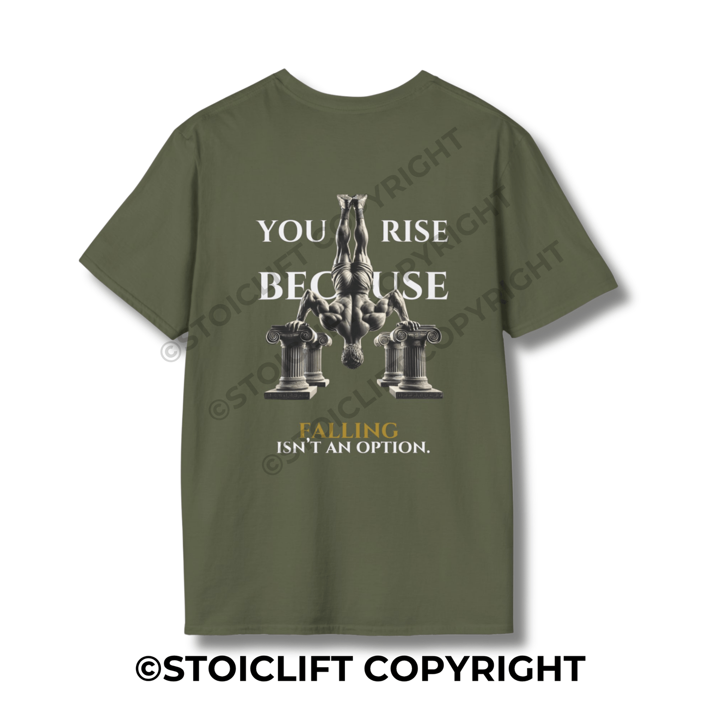 StoicLift Unisex Softstyle T-Shirt – "You rise because falling isn’t an option."