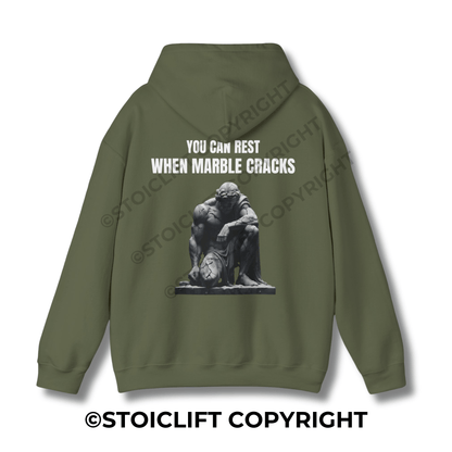 StoicLift Heavy Blend Hoodie - "You can rest when marble cracks."