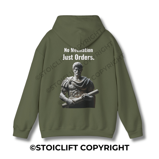StoicLift Heavy Blend Hoodie - "No motivation, just orders."