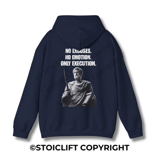 StoicLift Heavy Blend Hoodie - "NO EXCUSES. NO EMOTION. ONLY EXECUTION."