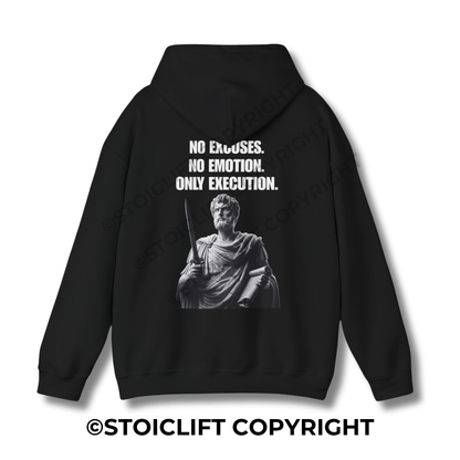 StoicLift Heavy Blend Hoodie - "NO EXCUSES. NO EMOTION. ONLY EXECUTION."